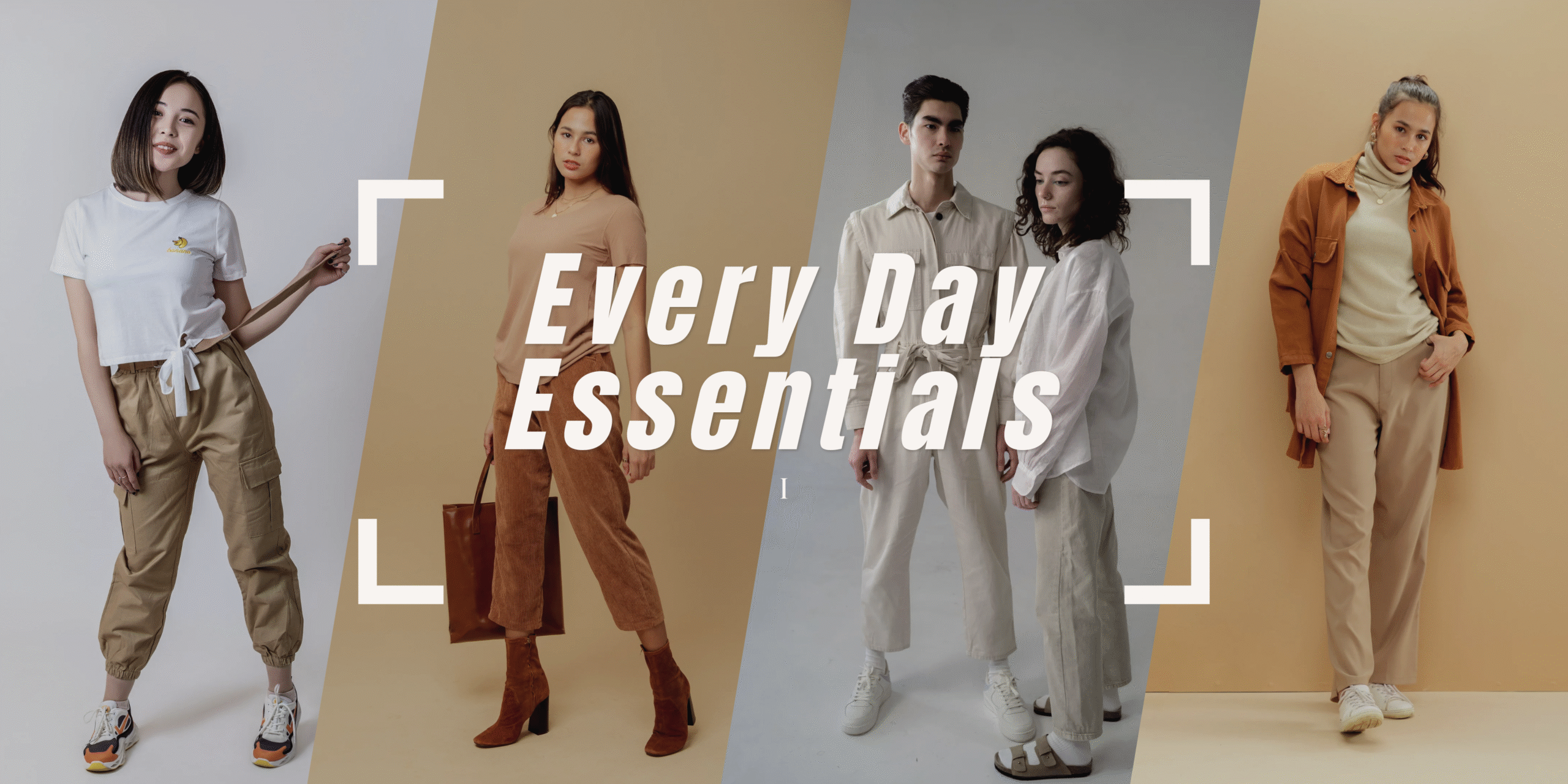 Simple Modern Photo Collage Autumn Fashion Sale Banner